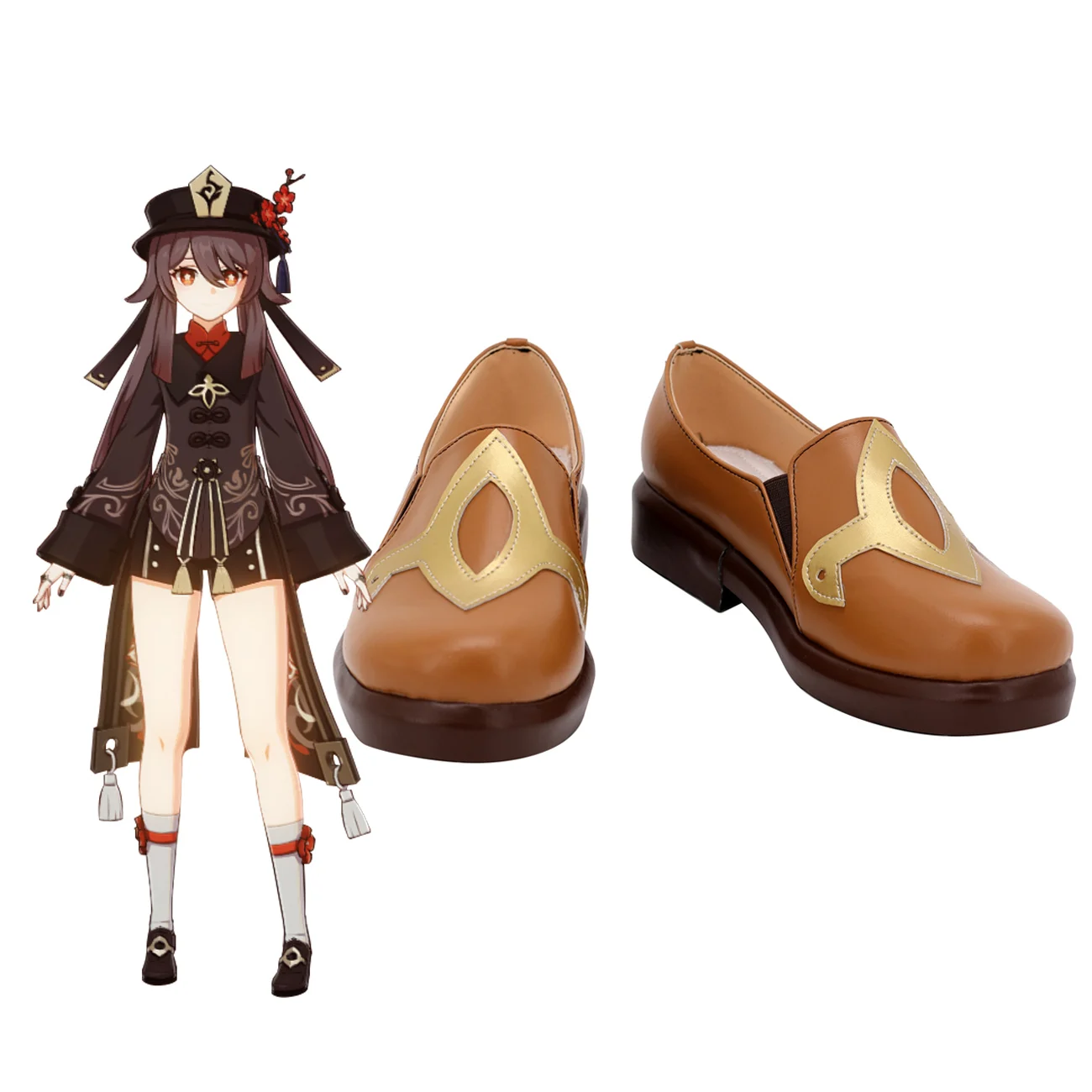 

Обувь для косплея Ху Тао Genshin Impact Hu Tao коричневые сапоги на заказ для косплея унисекс