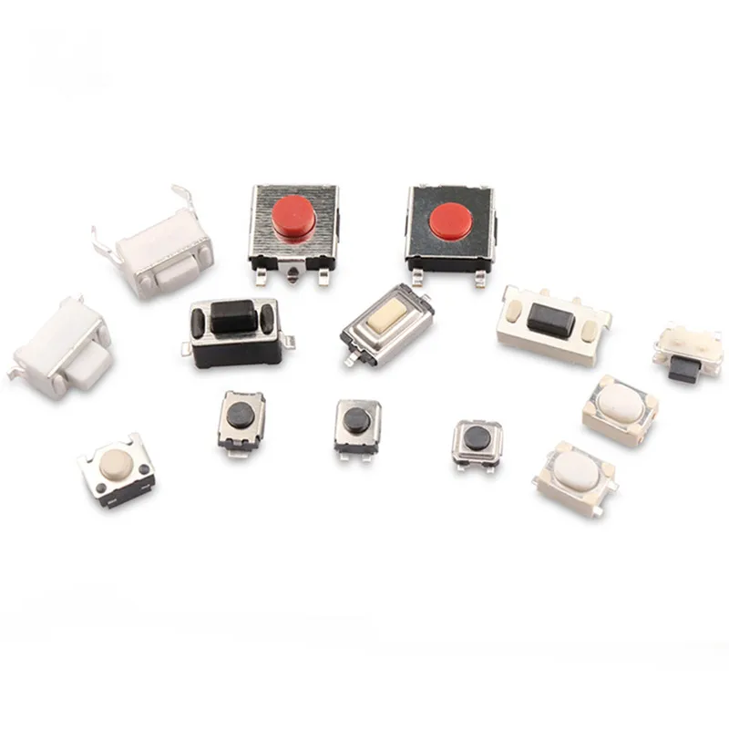 1000PCS Tact Switch Silicone Button Micro Switch 3*4*2mm 3X3X1.5 2*4*3.5 6X6X3.1MM 3x6x4.3mm 2Pin 3*5*3.5mm 3x6x3.5mm SMD 4 Feet