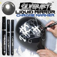 silver mirror marker diy silver art liquid mirror chrome marker permanent paint pen fine point for rocks metal canvas wood hot