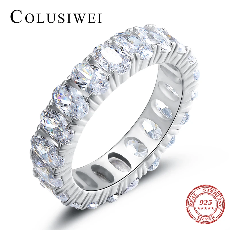 

Colusiwei HOT SALE 925 Sterling Silver Shining AAA Zircon Luxury Finger Rings for Women Engagement Wedding Statement Jewelry