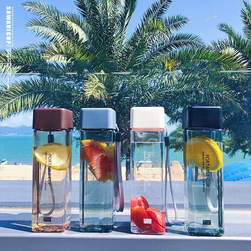 Квадратная простая прозрачная чашка для воды портативная водостойкая ручная