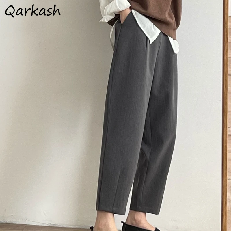 

Casual Pants Women Solid Loose Straight Daily Ulzzang Tender Basic Office Lady Trousers Stylish Fashion Spring Popular Female