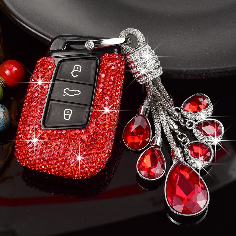 Кристальный модный Алмазный защитный чехол для автомобильного ключа Volkswagen