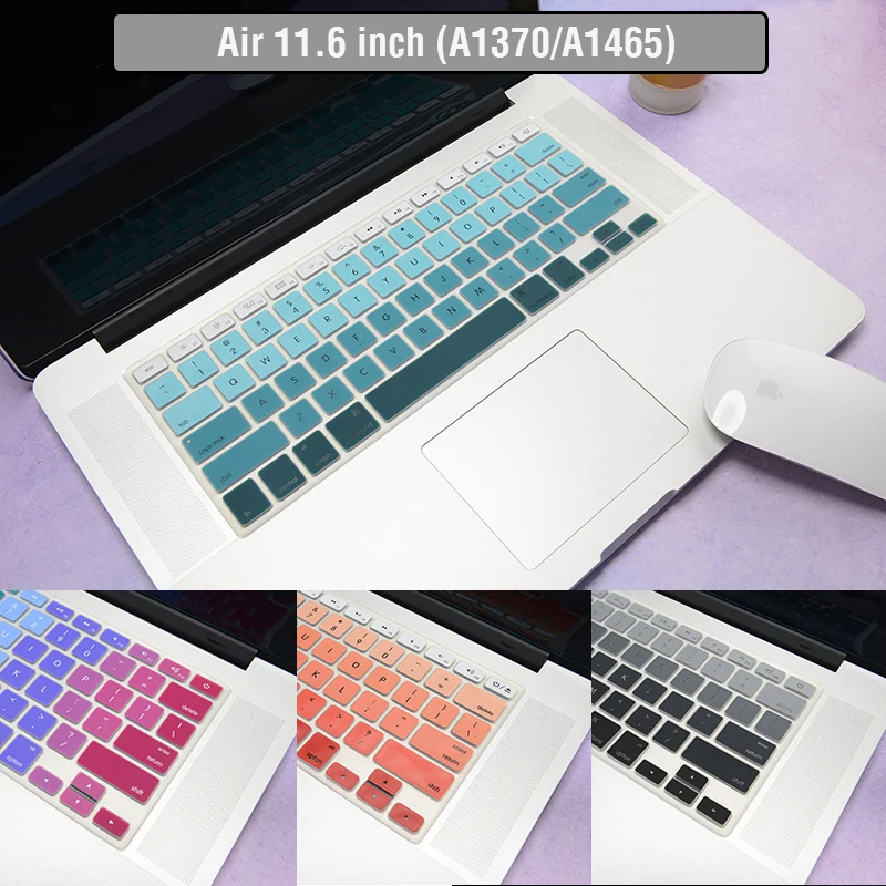 Чехол для клавиатуры Macbook Air 11 дюймов Силиконовая Защита ноутбука чехлы MacBook A1370