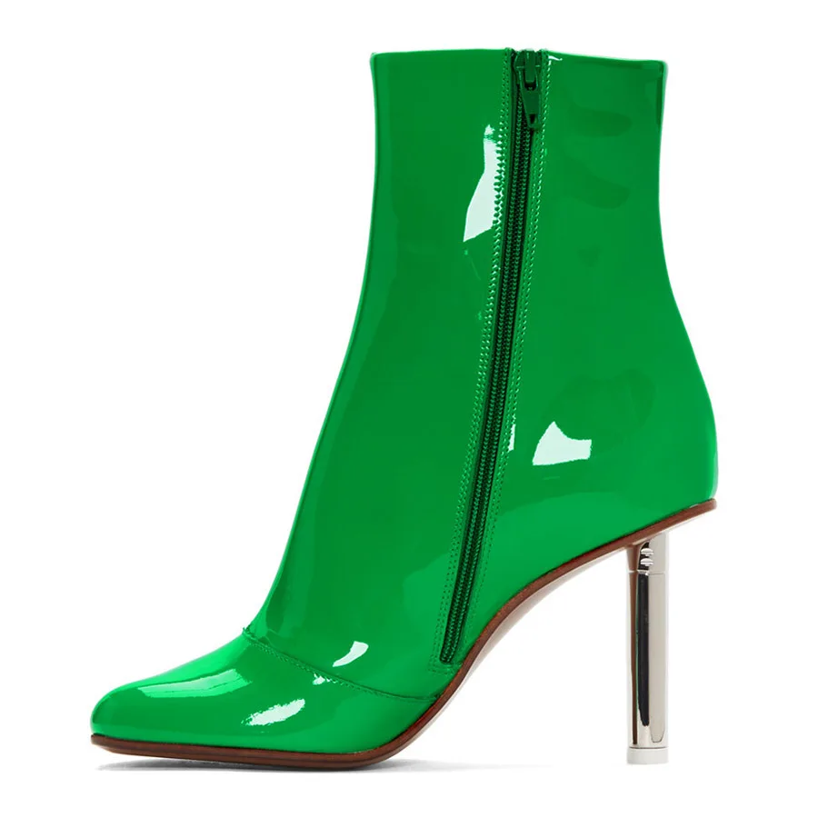 Prova Perfetto/новые зимние женские ботильоны из лакированной кожи с принтом