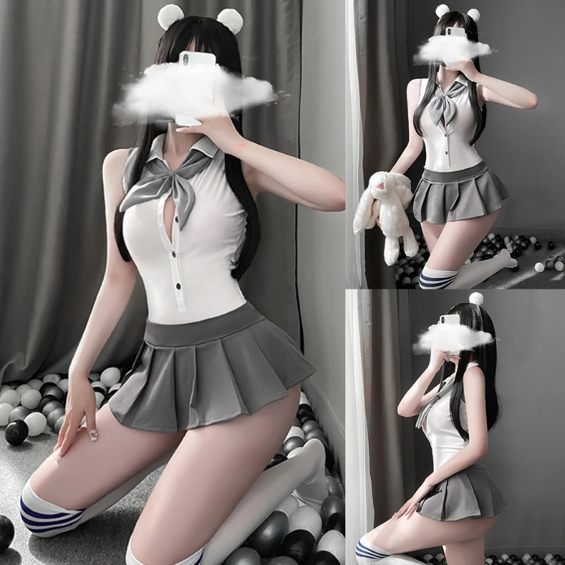 

Sexy School Girls Cosplay Costumes Suit Bodysuit Mini Skirt Anime Sailor Outfit 68UD