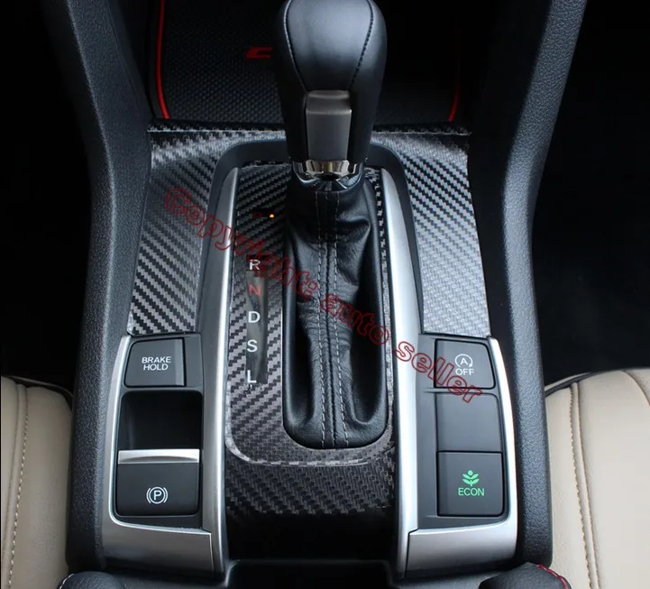 Панель переключения передач в стиле интерьера из углеродного волокна для Honda Civic