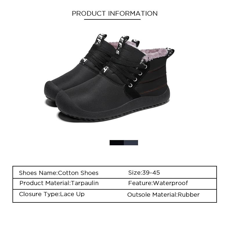 BESCONE/мужские зимние ботинки водонепроницаемые теплые хлопковые с Плюшевым Мехом