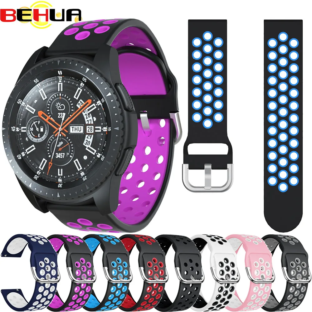 

Silicone Band For Samsung Gear S3 Frontier/Classic 22mm Watch Strap with new buckle Bracelet For Galaxy Watch 46mm wristband