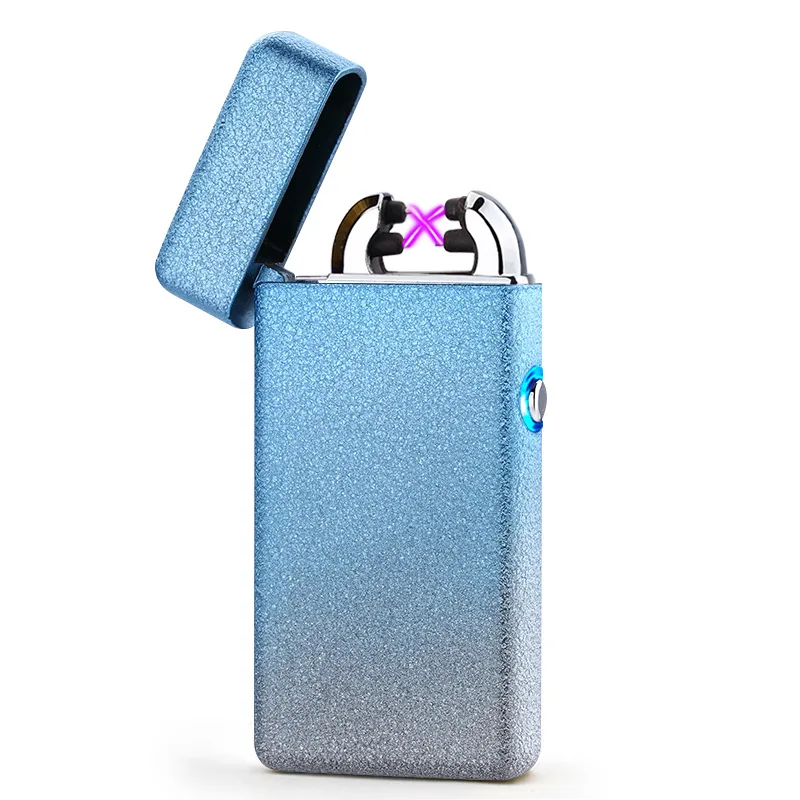 USB-зажигалка матовая со светодиодным переключателем ярких цветов плазменная