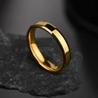 4 мм простые гладкие женские кольца, черные мужские кольца из нержавеющей стали, подарки на день рождения