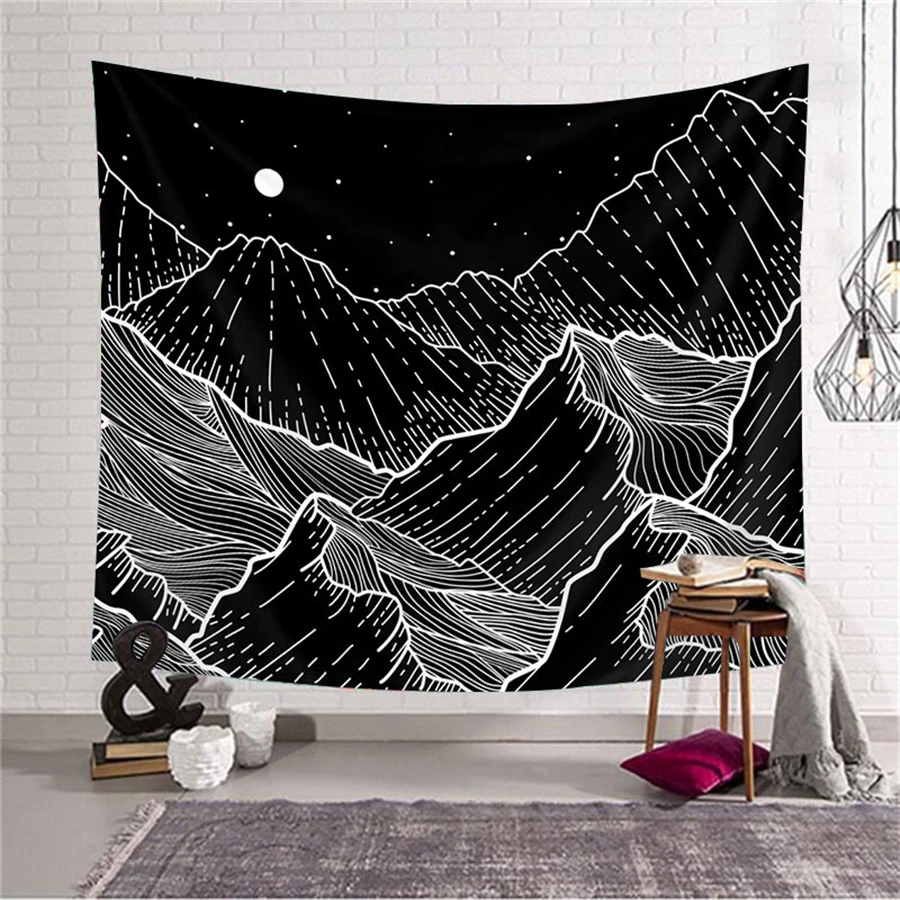 Художественный настенный гобелен ткань психоделический Таро принт Луны черепа