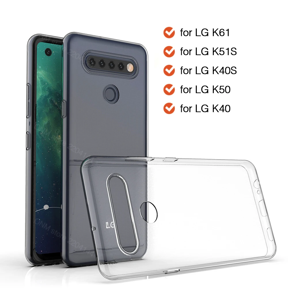 Чехол для LG K61 K51S K41S 2020 прозрачный силиконовый бампер из ТПУ мягкий чехол K50 K40 K30 K20