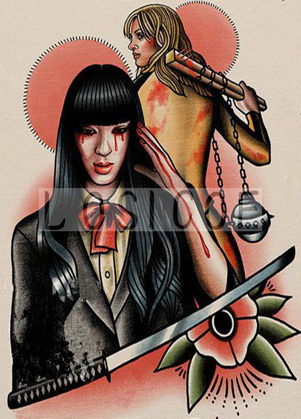 Креативный узор для татуировок винтажный постер из крафт бумаги 30X42 см настенные