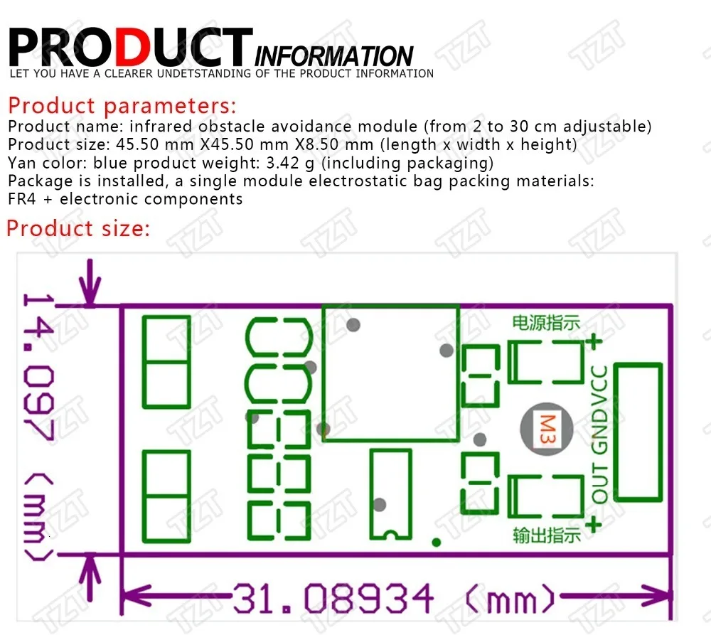 1 шт. Шэньян ИК инфракрасный обходом препятствий Сенсор модуль для Arduino «Робокар Поли» 3-жильный светоотражающий фотоэлектрический Новогодняя фарфор
