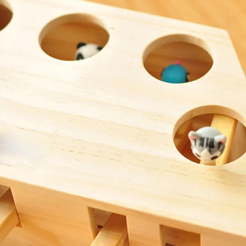 

NEW Wooden Cat Whack-a-mole Toy Cat Toy Hamster Toys Wooden Cat Toys for Play with Cat for Cat Cute Funny Toys