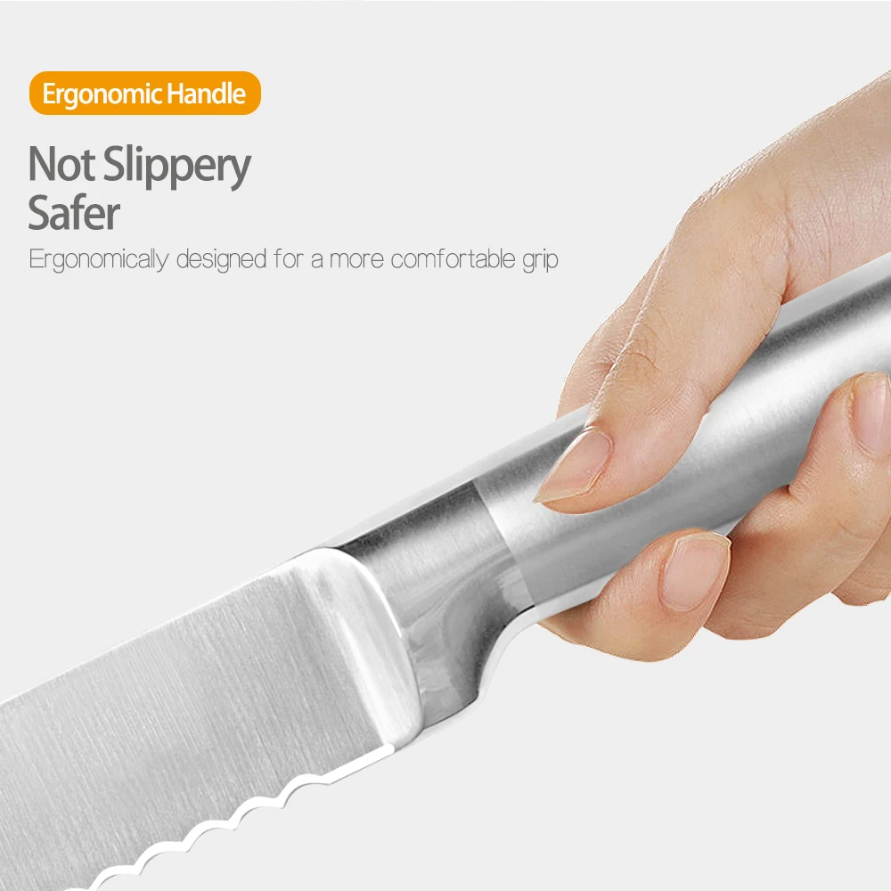 Sowoll кухонные ножи из нержавеющей стали с тяжелыми ножницами точильный стержень