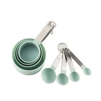 stainless steel measuring cup and spoon set plastic handle measuring spoon 8 piece set combined with graduated baking tools
