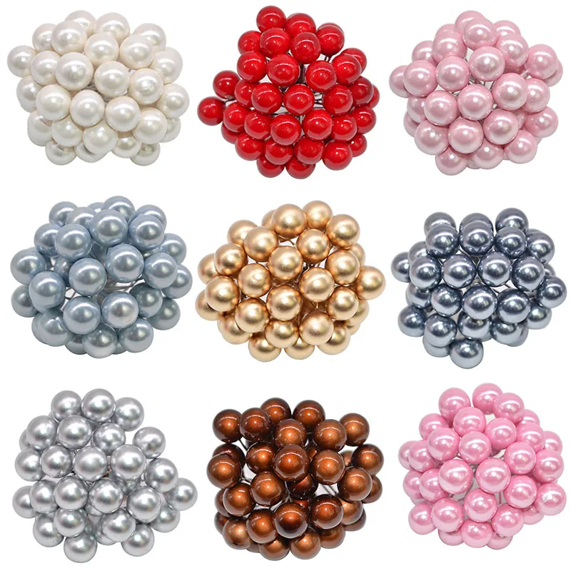 

100pcs/lot 12mm Pearl Plastic Stamens Artificial Flower Small Berries Cherry For Wedding Christmas Cake Box Wreaths Decoration