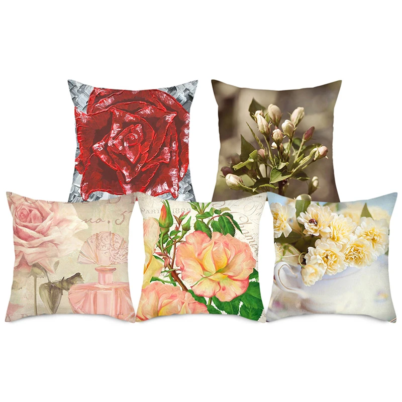 Чехол для подушки Fuwatacchi с цветочным принтом чехол цветущим постером фото