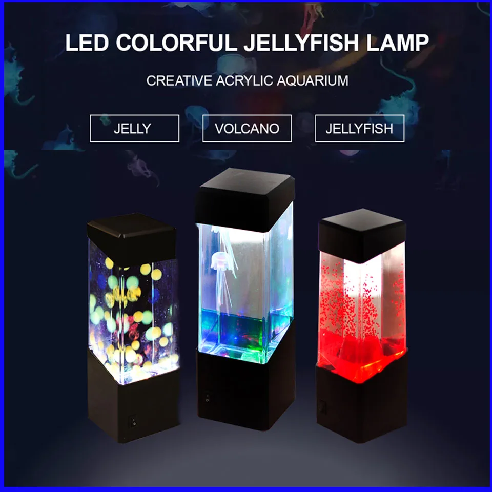 Светодиодный Ночной светильник с Медузой для медузы лампа настроением аквариума