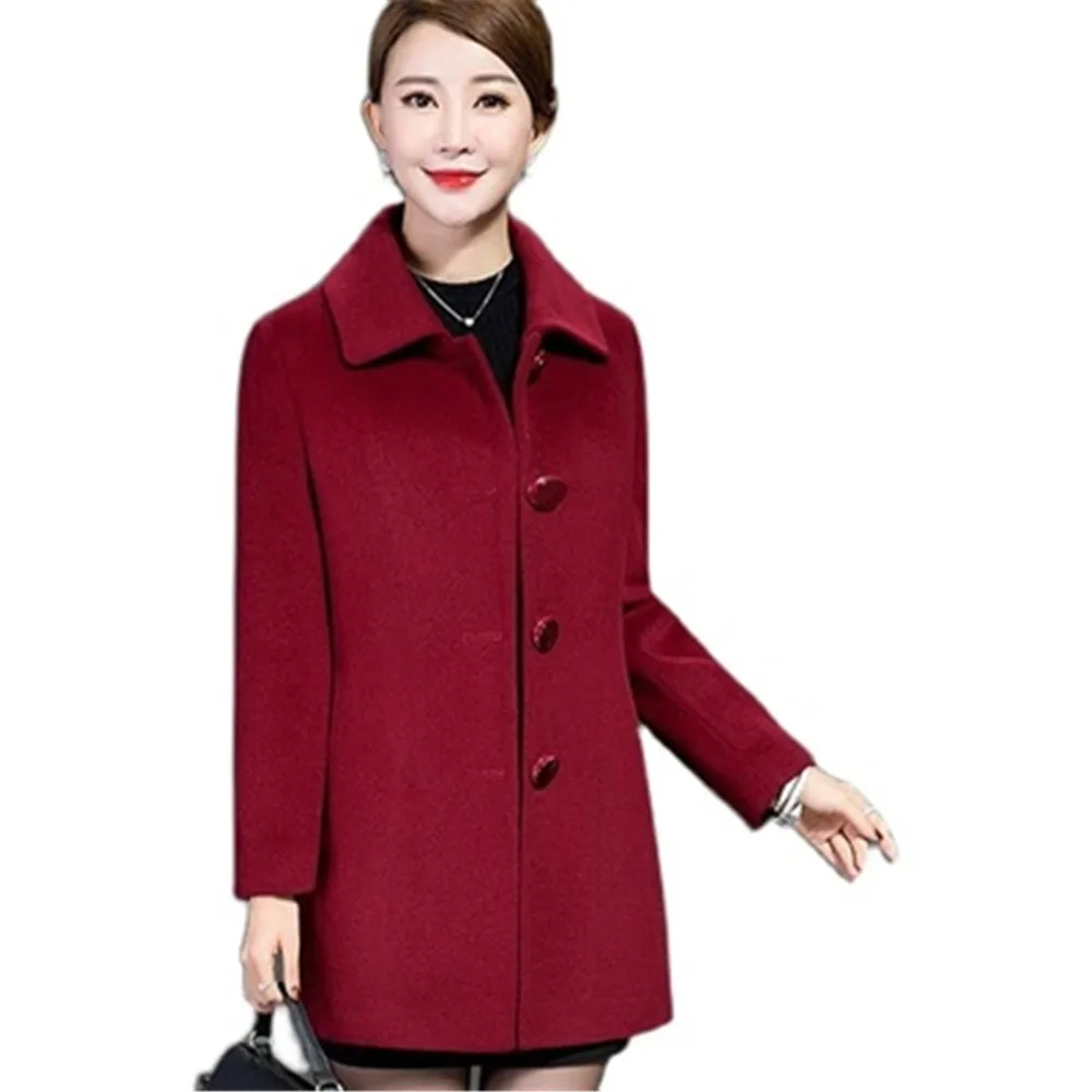 Фото Шерстяное пальто для женщин среднего и пожилого возраста Новое Стильное