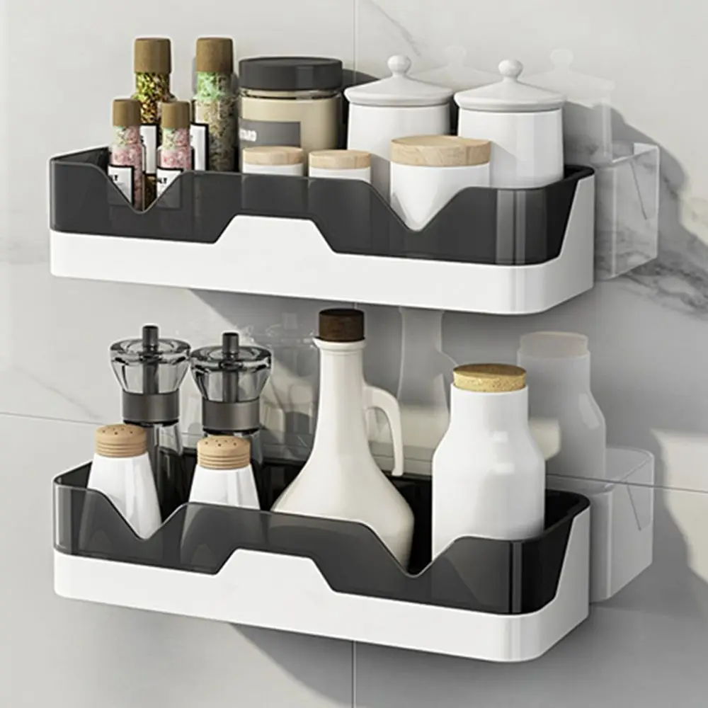 

Fashion No Drilling Bath Accessories Adhesive Wall Mount Bathroom Shelf Cosmetic Rack Shower Shelves Shampoo Holder
