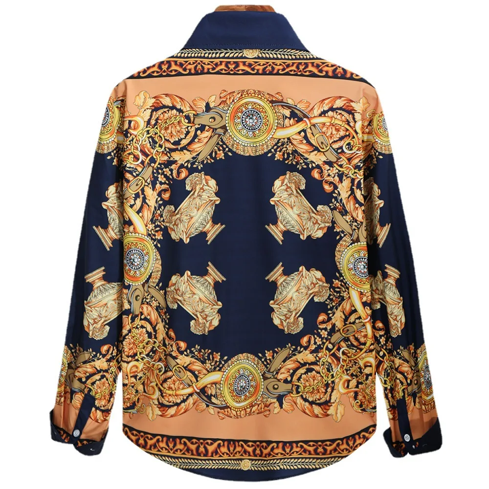 Рубашка мужская с длинным рукавом роскошная брендовая модная сорочка на