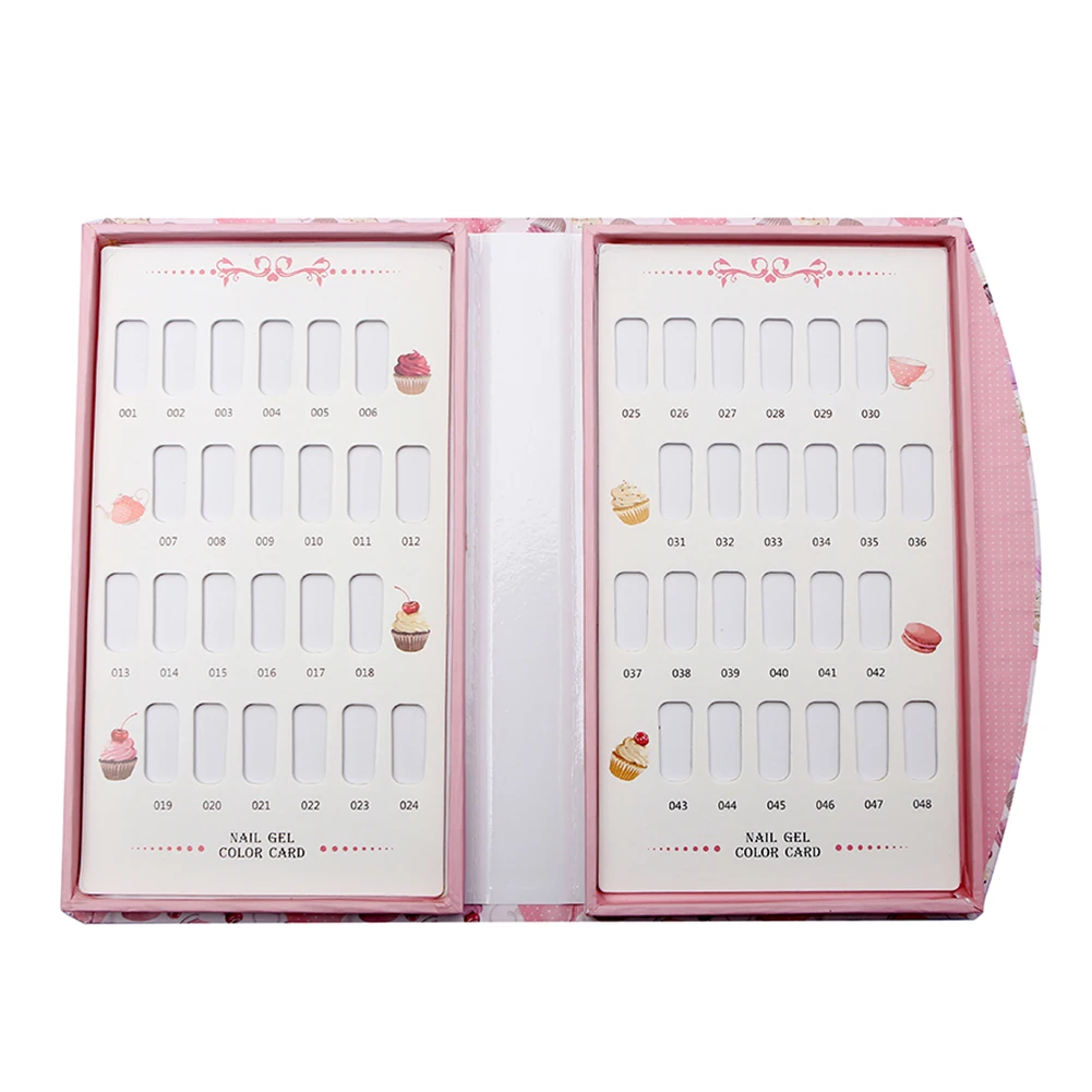 48 Colors Nail Gel Polish Color Card Chart Blank Display Book Manicure Art Tool Palette |