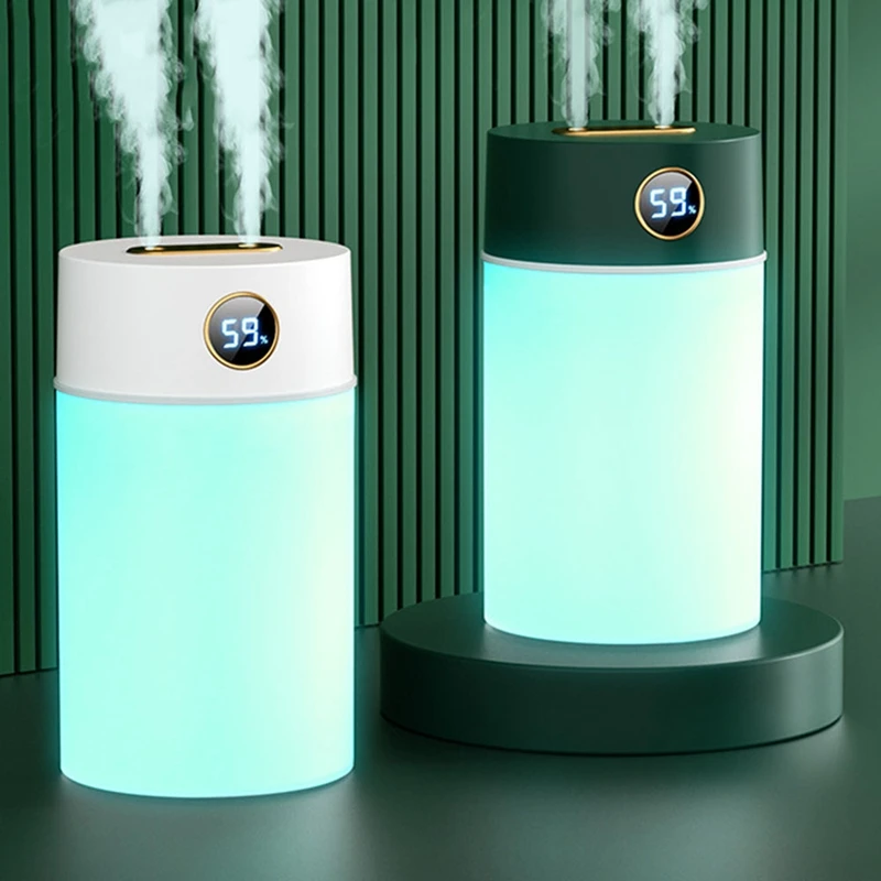 

USB большой емкости, увлажнитель цифровой дисплей двойной распылитель бытовой 1.2L бесшумный аромадиффузор