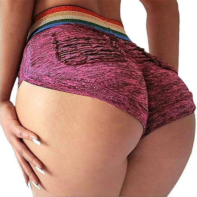 

New waist tall skinny shorts elastic summer clothes more club size wear sexy ultra short fitness workout pants running shorts