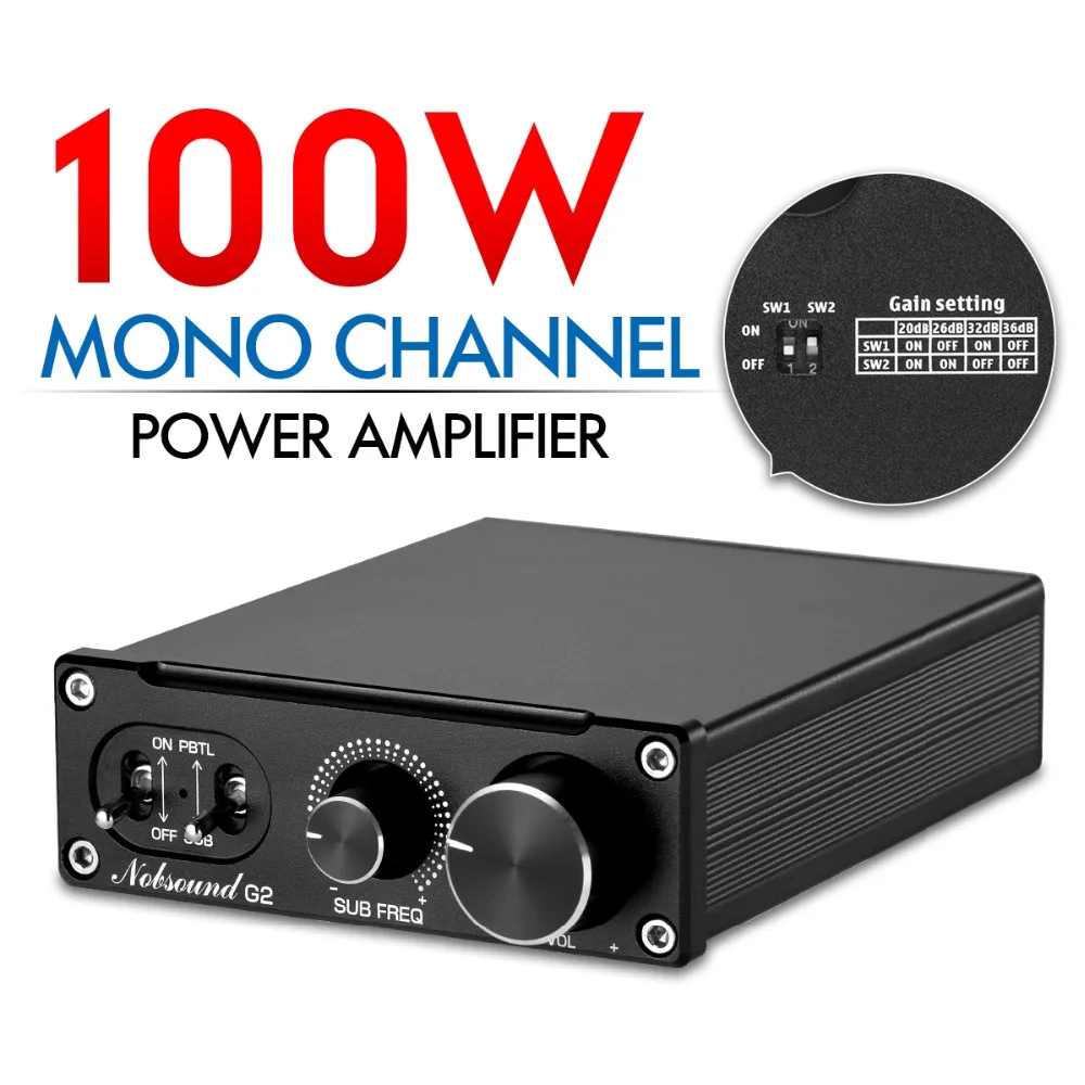Douk аудио hi-fi G2 сабвуфер/полночастотный мини моно канал TPA3116 цифровой Класс D домашний аудио усилитель мощности 100 Вт/300 Вт