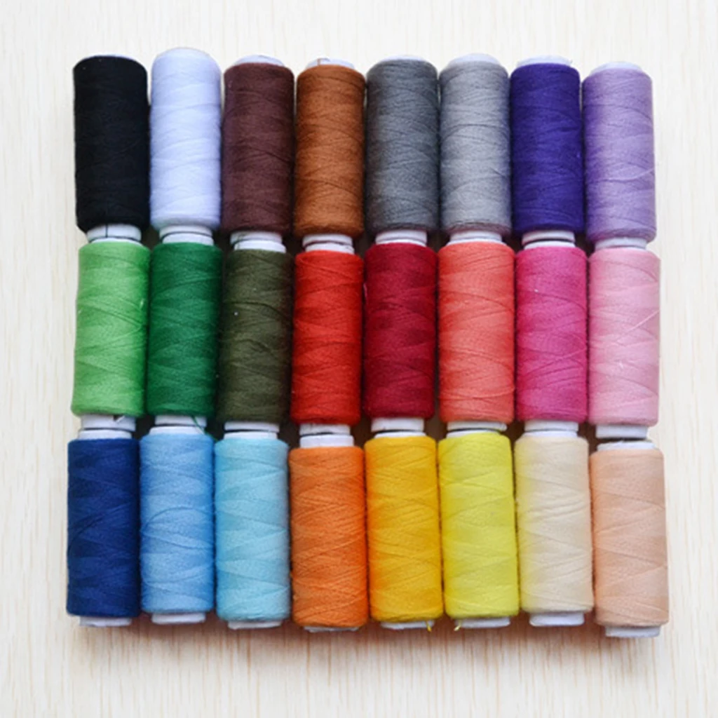 

24 Spools 24 Colours Finest Quality Sewing Thread Reel For Hand Machine 200yards