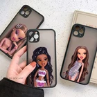 Защитный чехол для iPhone 11, 12, 13 Pro, XS Max, X, XR, 7, 8 Plus с мини-камерой, Модный милый мягкий бампер для куклы, матовый чехол из поликарбоната