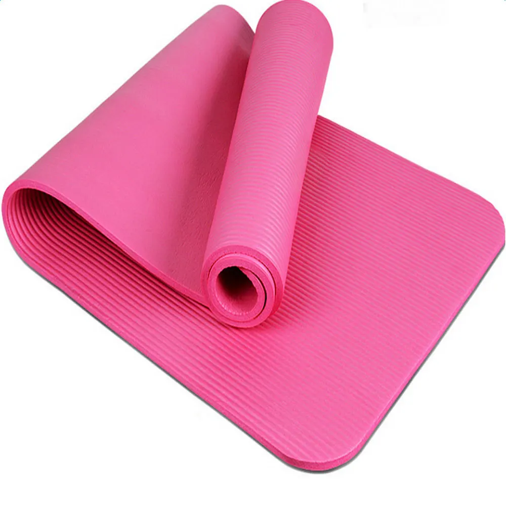 

8mm Thickened NBR Pure Color Anti-skid Yoga Mat 183x61x0.8cm Pink