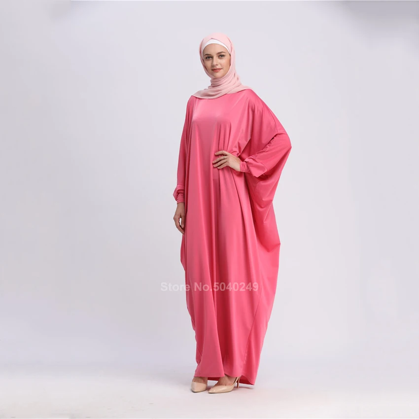 Мусульманское платье повседневное Свободное с рукавом летучая мышь женское для