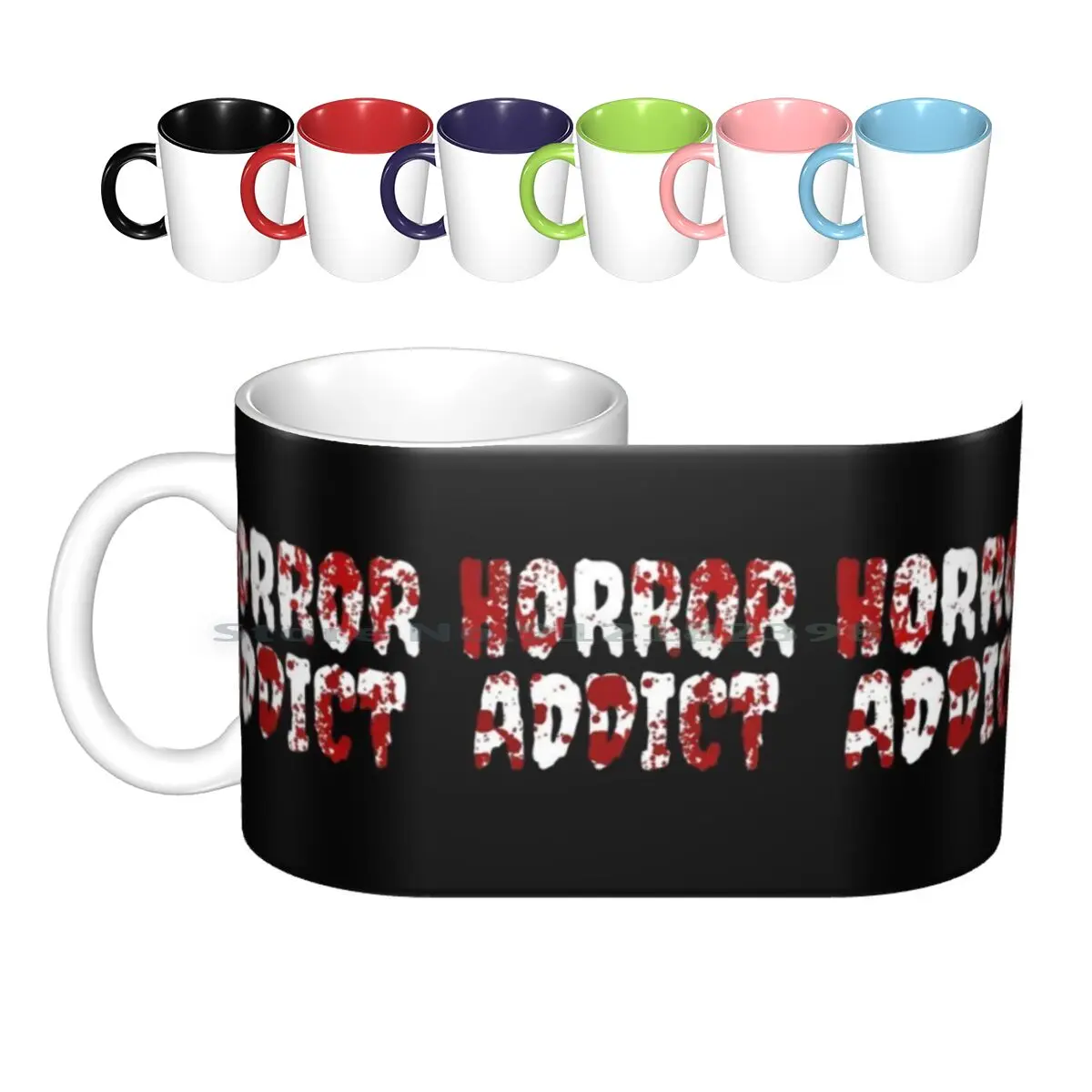 

Horror Addict-Horror Fan Gift Ceramic Mugs Coffee Cups Milk Tea Mug Horror Horror Lover Horror Fan Horror Queen Horror King