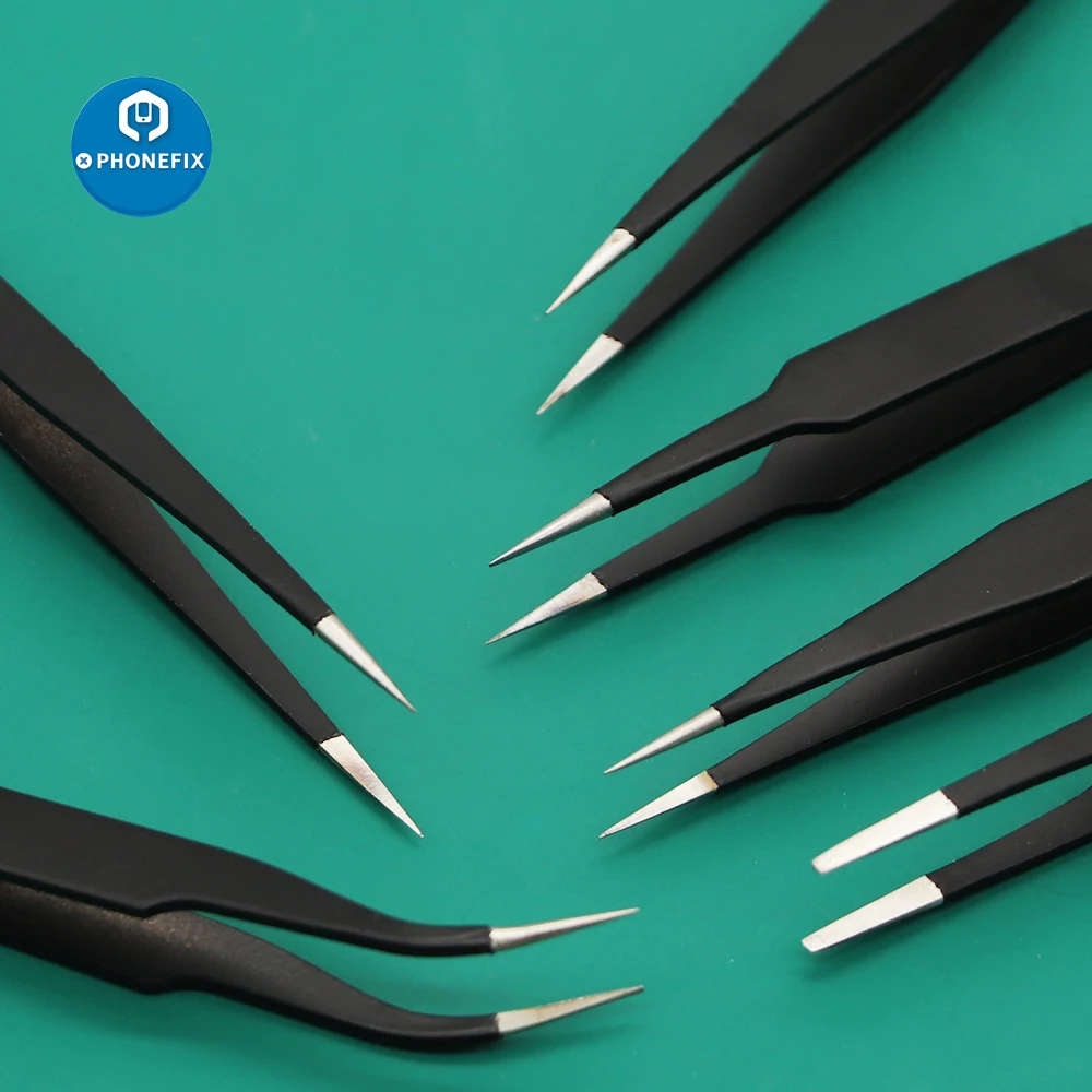 PHONEFIX 6 шт. Антистатический пинцет из нержавеющей стали мобильный телефон