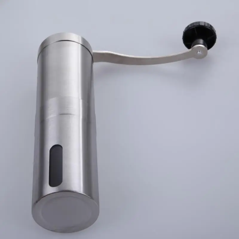 Серебристая кофемолка ручной работы из нержавеющей стали мини кухонный