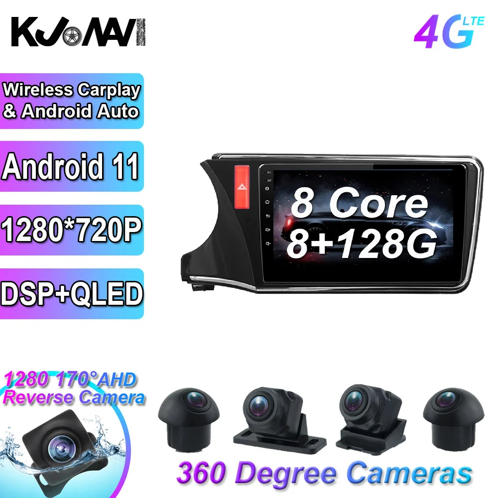 

10.1'' Android 11 For Honda City 2014 - 2017 Multimedia Video Player Car Radio Navigation GPS Wireless Carplay BT No 2din 2 din