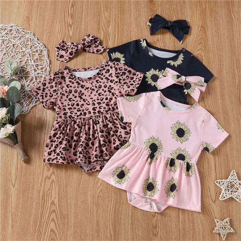 

На возраст от 0 до 18 месяцев, прекрасный летний комбинезон для маленьких девочек; Платье принцессы для новорожденных и малышей с леопардовым...