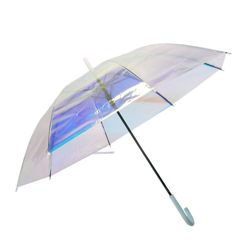 Модный прозрачный зонт с лазерной радужной оболочкой Дамский Зонт Apollo