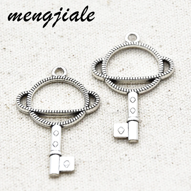 7 шт. античное серебро-бреллоки для ключей в виде Сатурна Подвески планет