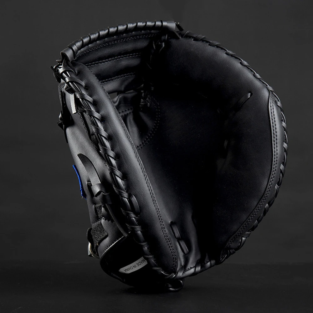 

FDBRO Outdoor Sports Brown Black PVC Baseball Catcher Glove Softball Practice Equipment Size 12.5 Left Hand for Adult Training