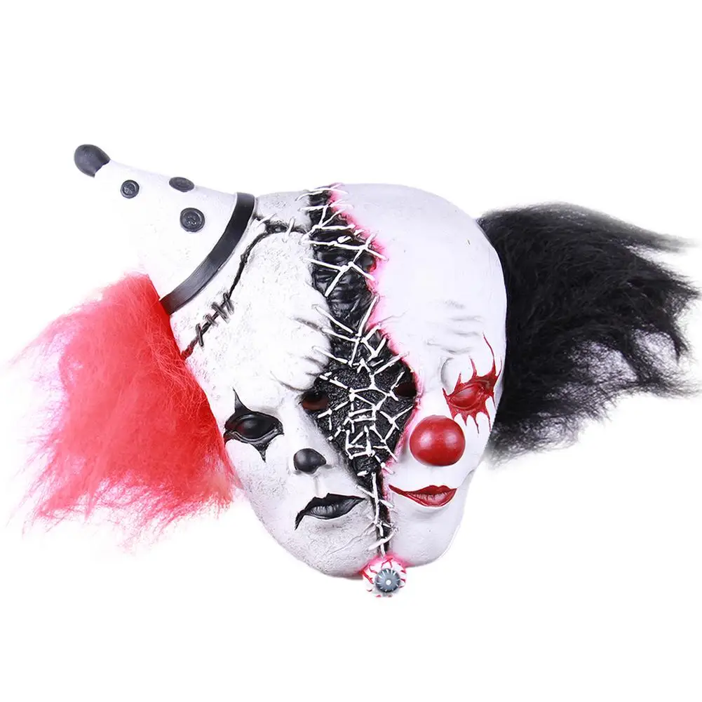 

Halloween Devil Face Cover Realistic Party Props Creepy Clown Masquerade Bar Haunted House Tricky Scary Decorative