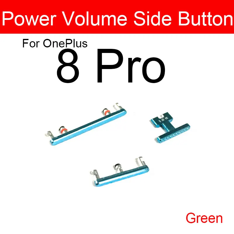 

1 Set Side Audio Control Volume + Power ON/OFF Buttton Key Set For Oneplus 8 8 Pro Mute Button Keypad Repair Replacement Parts