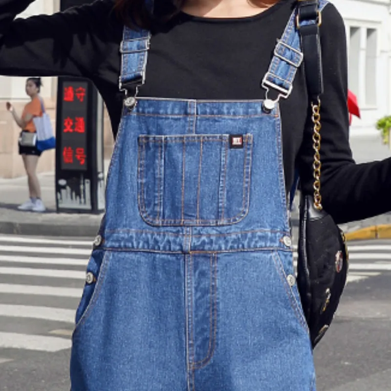 

Jumpsuits Women Pocket Denim Leisure Girls Vintage Retro Simple Chic Hip-hop Harajuku Jumpsuit Ulzzang All-match Outwear Mopping