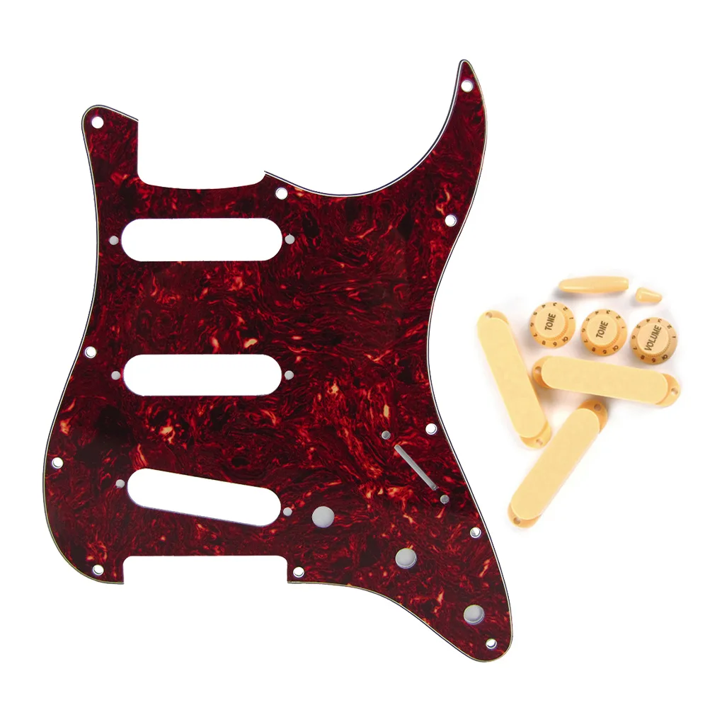 Новый набор из 11 отверстий SSS Strat Pickguard закрытые крышки пикапа 2T1V ручки