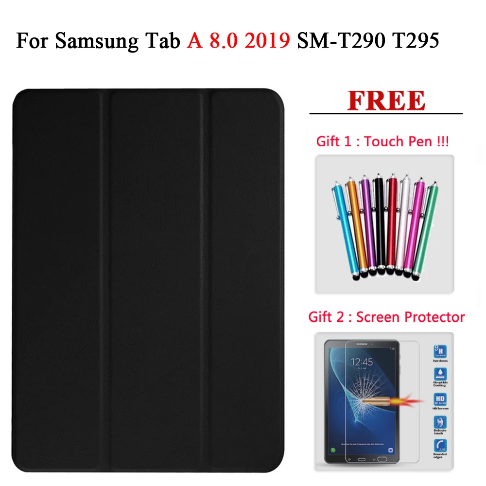 Tab A 8 T290 hei Защита экрана стекло Tab A 8,0/10,1+ чехол для планшета samsung Galaxy Tab A 8,0 10,1 SM T290 P200 P205 T510 T515 - Цвет: Tab A 8 T290 hei