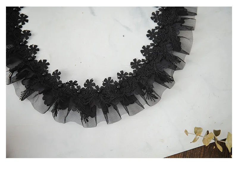 Роскошная сетчатая шифоновая кружевная ткань шириной 6 см отделанная бисером